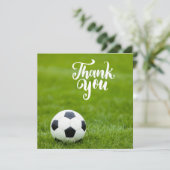 Voetbal met woord Dank u wel (Staand voorkant)