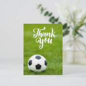 Voetbal met woord Dank u wel Briefkaart (Staand voorkant)
