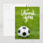 Voetbal met woord Dank u wel Briefkaart (Voorkant / Achterkant)