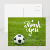 Voetbal met woord Dank u wel Briefkaart (Voorkant / Achterkant)