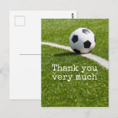 Voetbal met woord Hartelijk dank voor groen gras Briefkaart (Voorkant / Achterkant)
