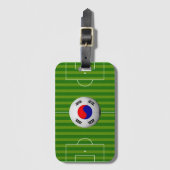 Voetbal met Zuid-Korea-vlaggenbal Bagagelabel (Voorkant (verticaal))