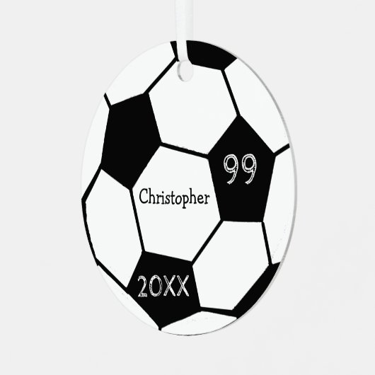 Voetbal Metalen Ornament (Voorkant links)