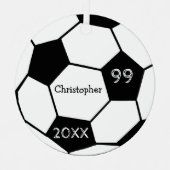 Voetbal Metalen Ornament (Voorkant)