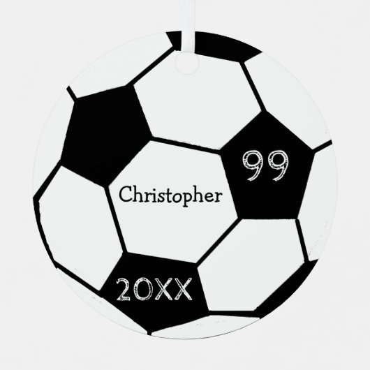 Voetbal Metalen Ornament (Voorkant)