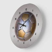 Voetbal Metallic Design Grote Klok (Hoek)