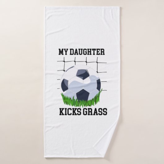 Voetbal - Mijn dochter Kicks Grass Badhanddoek (Badhanddoek)