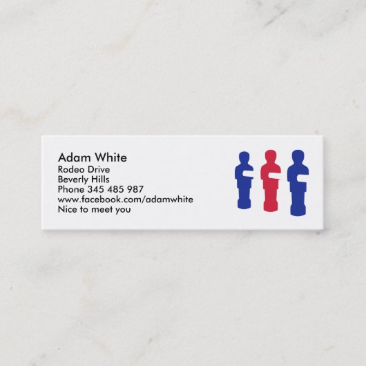 Voetbal Mini Visitekaartje (Voorkant)