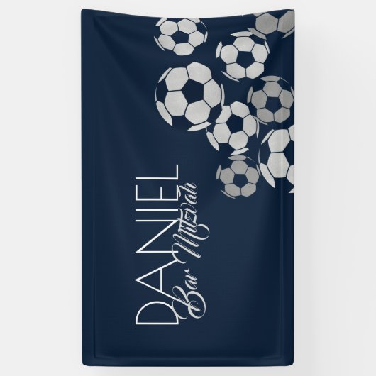 Voetbal Mitzvah Banner (Verticaal)
