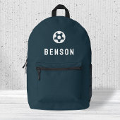 Voetbal Modern Minimal Navy Blue Football Bedrukte Rugzak