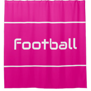 VOETBAL Modern witte tekststrepen op helder roze Douchegordijn