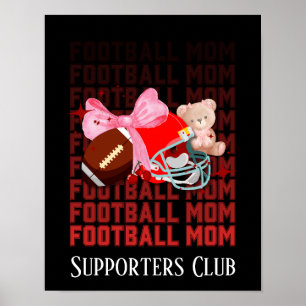 VOETBAL MOEDER Coquette Strik Custom Tekst Poster