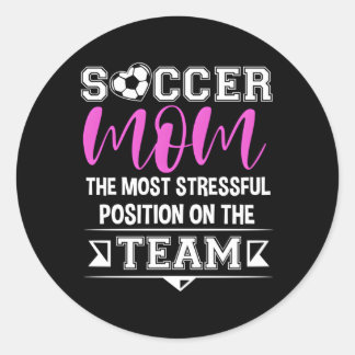 Voetbal Moeder Gameday Voetbal Moeder Ronde Sticker