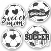Voetbal Moeder Gepersonaliseerde Sticker Pack (Voorkant)