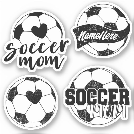 Voetbal Moeder Gepersonaliseerde Sticker Pack (Voorkant)