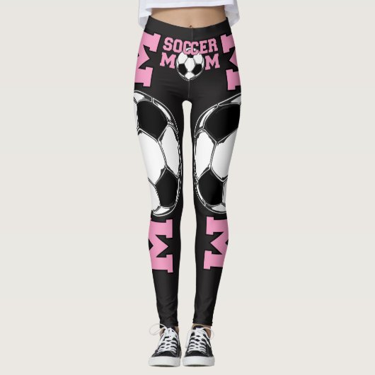 'VOETBAL Moeder' in Roze Leggings (Voorkant)