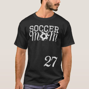 Voetbal Moeder Jersey Nummer 27 Favoriete Speler # T-shirt
