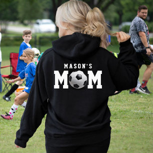 Voetbal Moeder Kind Naam Ouder Zwart Hoodie