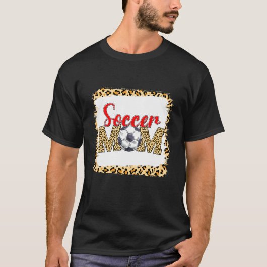 Voetbal Moeder Leopard Sport Ball Moeder Moederdag T-shirt (Voorkant)