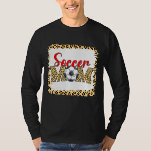 Voetbal Moeder Leopard Sport Ball Moeder Moederdag T-shirt