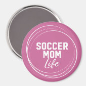 Voetbal Moeder Leven Magneet - Roze (Voorkant / Achterkant)