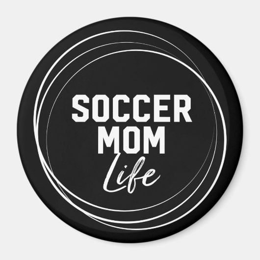 Voetbal Moeder Leven Magneet - Zwart (Voorkant)