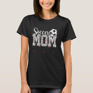Voetbal moeder moeder moeder luipaard Moederdag T-shirt