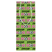 Voetbal Moeder Moederdag Patroon Wijn Cadeautas (Achterkant)