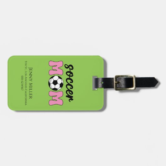 Voetbal Moeder Moederdag Personaliseren Bagagelabel (Voorkant horizontaal)