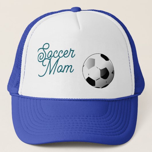 Voetbal Moeder Pet Blauw en Wit (Voorkant)