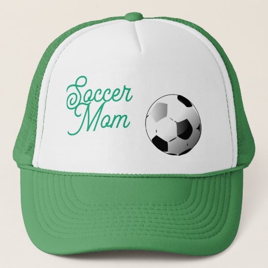 Voetbal Moeder Pet Groen en Wit (Voorkant)