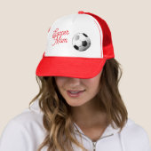 Voetbal Moeder Pet Rood en Wit (In situ)