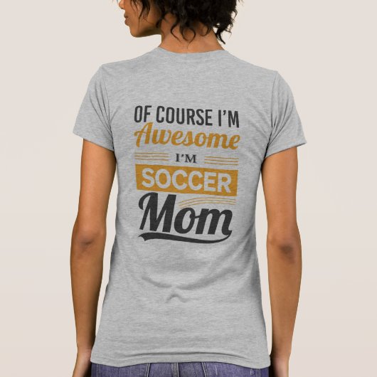 Voetbal Moeder Retro Tekst Ontwerp T-shirt (Achterkant)