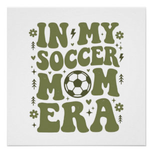 Voetbal Moeder Tijdperk Vintage Sport Moeder Shirt Perfect Poster