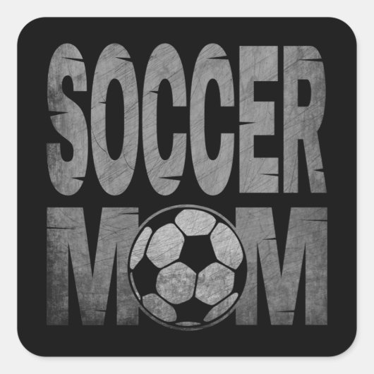 VOETBAL MOEDER VIERKANTE STICKER (Voorkant)