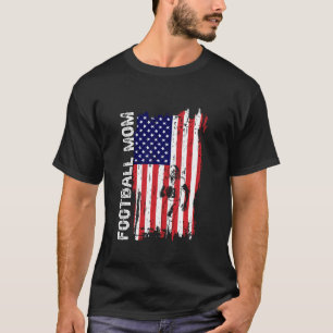 Voetbal MOM Amerikaanse Vlag Patriottische Moeder T-shirt