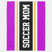 VOETBAL MOM Fun Roze Zwart Wit Racing Stripes Fleece Deken (Voorkant)