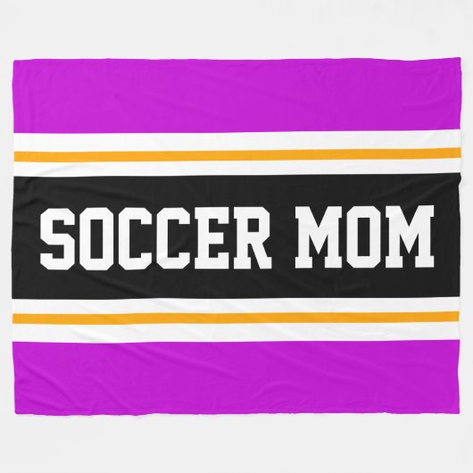 VOETBAL MOM Fun Roze Zwart Wit Racing Stripes Fleece Deken (Voorkant (Horizontaal))