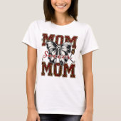 Voetbal Mom Leopard Print T-shirt met strik en blo (Voorkant)