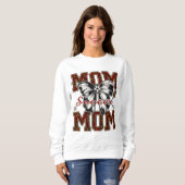 Voetbal Mom Leopard Print T-shirt met strik en blo (Voorkant volledig)
