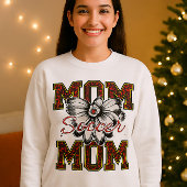 Voetbal Mom Leopard Print T-shirt met strik en blo