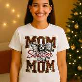 Voetbal Mom Leopard Print T-shirt met strik en blo