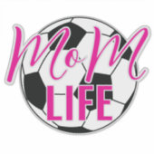 Voetbal Mom Life Vinyl Car Window Sticker (Voorkant)