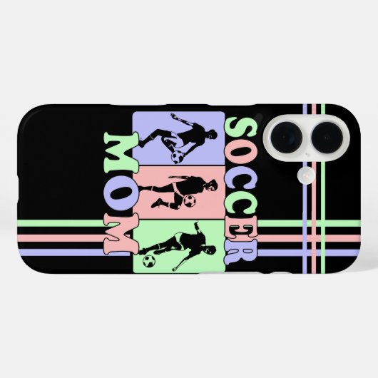 Voetbal Mom Pastels Case-Mate iPhone Case (Achterkant (horizontaal))