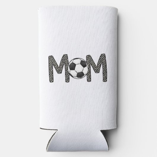 Voetbal Mom Polka Dot Voetbal Seltzer Blikjeskoeler (Achterkant)