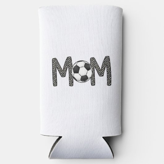 Voetbal Mom Polka Dot Voetbal Seltzer Blikjeskoeler (Voorkant)