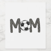 Voetbal Mom Polka Dot Voetbal Wijn Etiket (Enkel label)