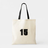 Voetbal Mom Script Voetbal Jersey Nummer Tote Bag (Achterkant)