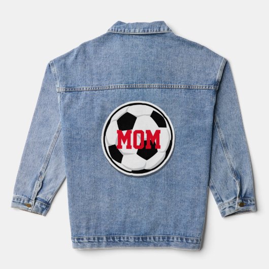 Voetbal MOM Sport Fan Team Spirit Fun Denim Jacket (Achterkant)