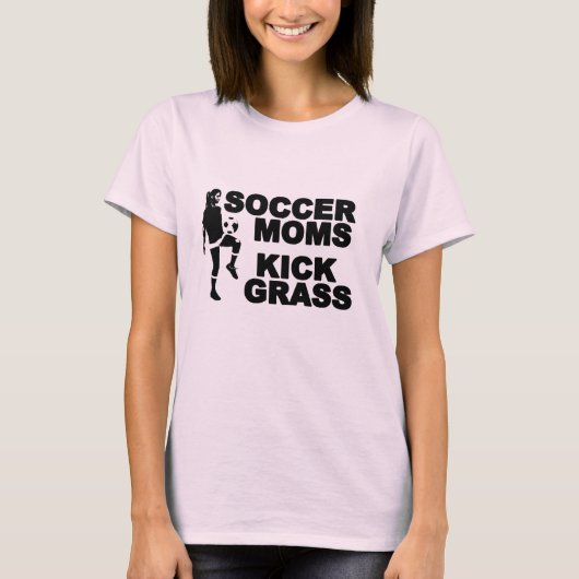 Voetbal Moms Kick Grass T-shirt (Voorkant)